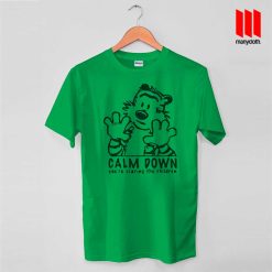 Calm Down Hobbes T Shirt is the best and cheap designs clothing for gift