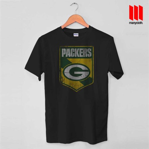 Green Bay Shield In Grunge T Shirt