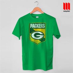 Green Bay Shield In Grunge T Shirt is the best and cheap designs clothing for gift