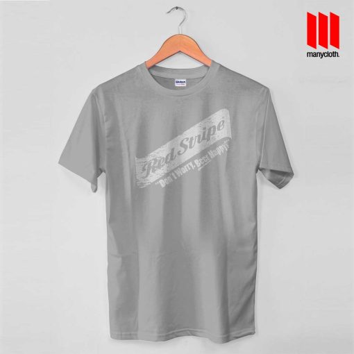 Red Stripe Grunge Swash T Shirt