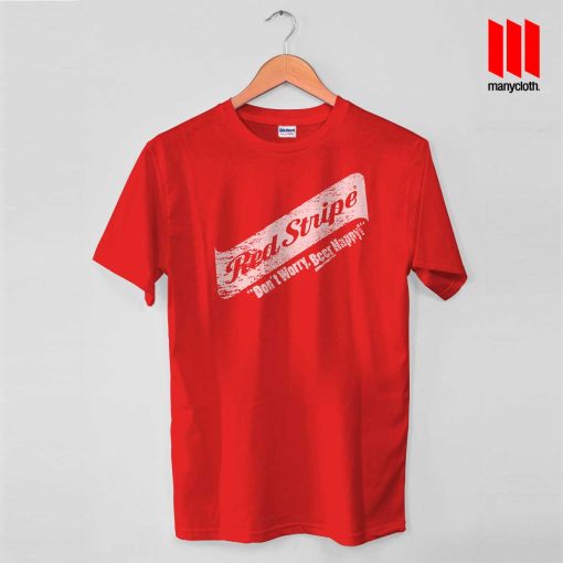 Red Stripe Grunge Swash T Shirt