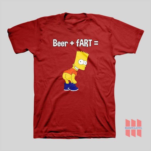 Beer Plus Fart T-shirt Bart Simpson