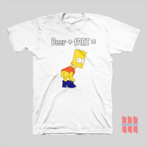 Beer Plus Fart T-shirt Bart Simpson