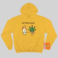 Best Friends Forever Fire and Weed Hoodie