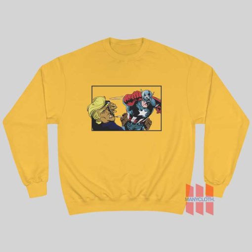 Captain America Punching Donald Trump in the Face Sweatshirt