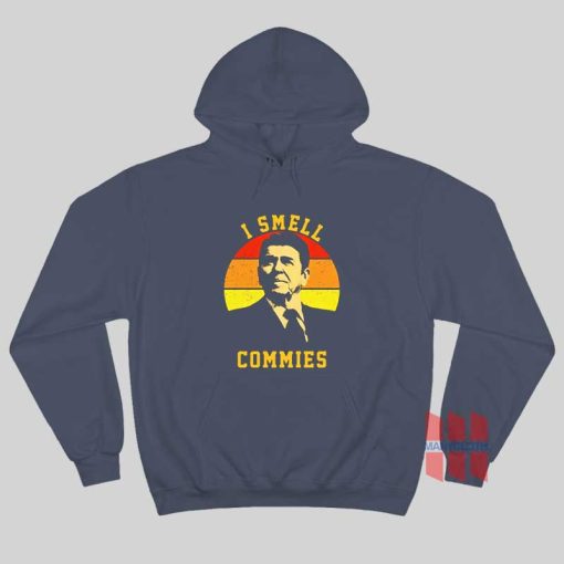 Ronald Reagan President I Smell Commies Political Humor Hoodie