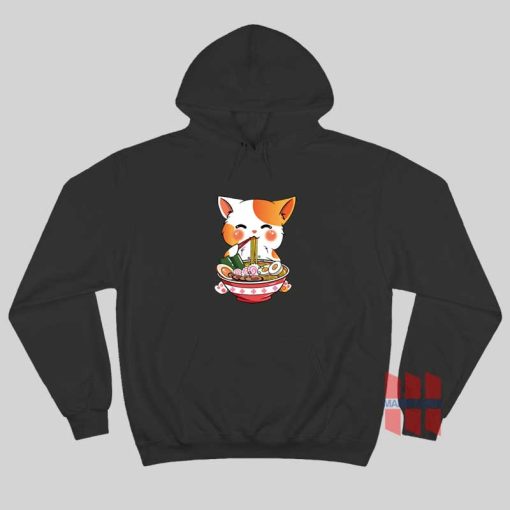 Cute Cat Eating Ramen Hoodie