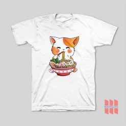 Cute Cat Eating Ramen T-Shirt