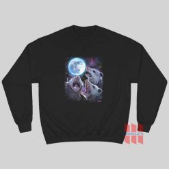 Three Possums Howling at Moon Sweatshirt