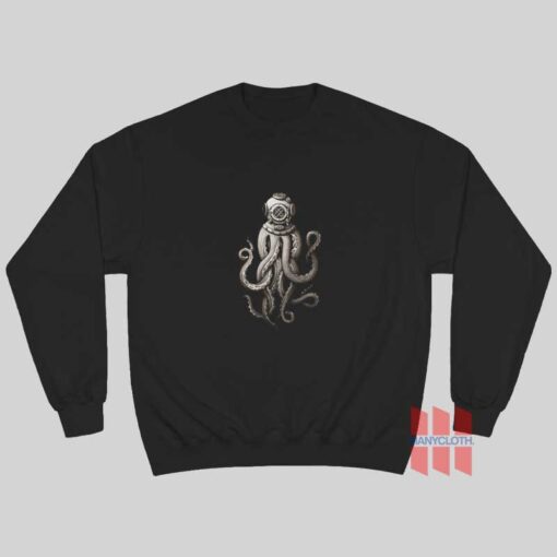 Squid with Diving Helmet Sweatshirt