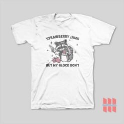 Vintage Strawberry Jams But My Glock Don't Funny Raccoon T-Shirt